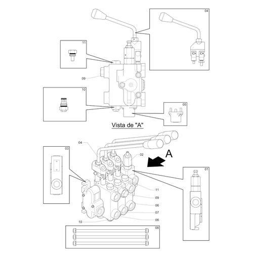 Comando hidráulico 845693 (CONJUNTO COMPLETO) Comando hidráulico 845693 (CONJUNTO COMPLETO)