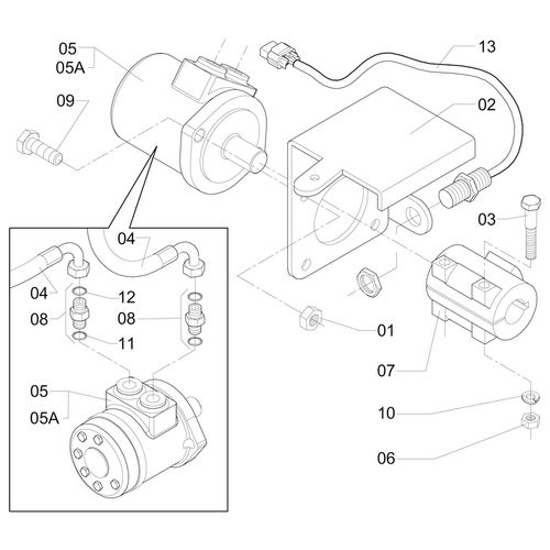 MOTOR HIDRAULICO DO GRANELEIRO COMPLETO - 848472 - VERSÃO - SAP-2010/4-  -0