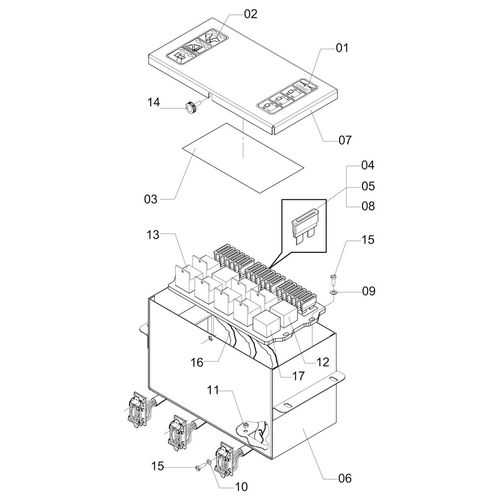 CAIXA DO PORTA RELE COMPLETA 900729 (CONJUNTO COMPLETO) CAIXA DO PORTA RELE COMPLETA 900729 (CONJUNTO COMPLETO)