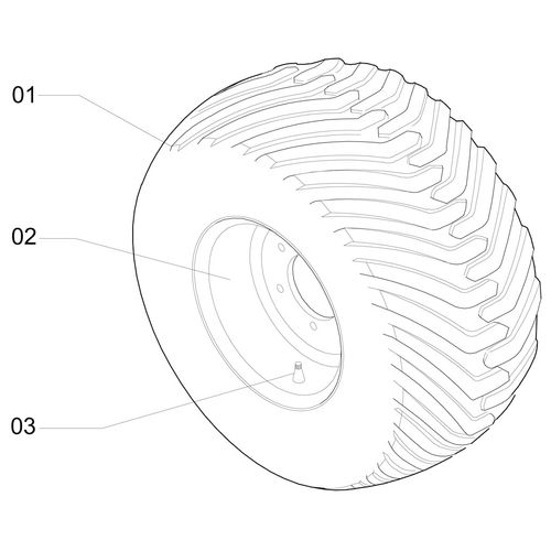 RODA 16.00 X 22.5 E PNEU 500/45 - ESQUER - 1146874 - VERSÃO - SAP-2011/2-01-0