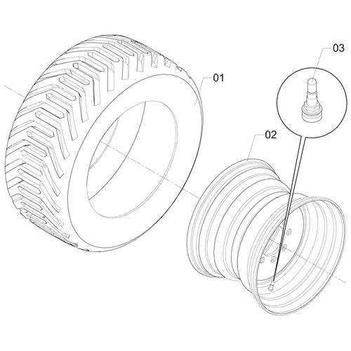 RODA 16.00 X 22.5 E PNEU 500/45 - ESQUER - 1147283 - VERSÃO - SAP-2010/2-01-0