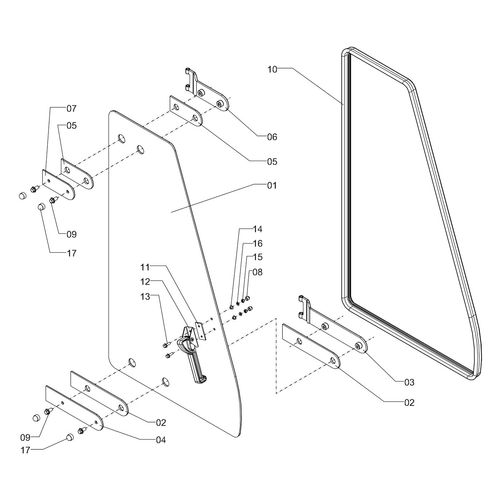 CONJUNTO JANELA LATERAL ANTERIOR ESQUERD 1150371 (CONJUNTO COMPLETO) CONJUNTO JANELA LATERAL ANTERIOR ESQUERD 1150371 (CONJUNTO COMPLETO)