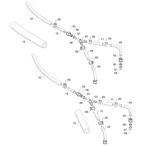 MANG. DO FILTRO 3 E 4 AO RAMAL SEG. 2, 3 1155601 (CONJUNTO COMPLETO)