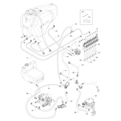 CIRCUITO DEFENSIVO JP300 BK3024 MOD.2 1158582 (CONJUNTO COMPLETO)