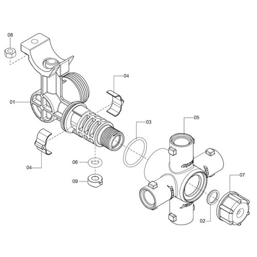 PORTA BICO QUADRIJET P/ TUBO Ø26,4 1169135 (CONJUNTO COMPLETO)