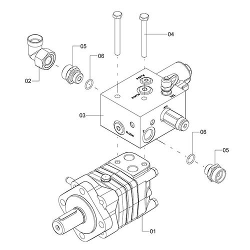 Montagem motor OMS 80 e bloco 1179285 (CONJUNTO COMPLETO)