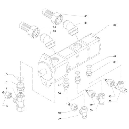 MONTAGEM HIDRÁULICA BOMBA MÚLTIPLA 1186688 (CONJUNTO COMPLETO) MONTAGEM HIDRÁULICA BOMBA MÚLTIPLA 1186688 (CONJUNTO COMPLETO)