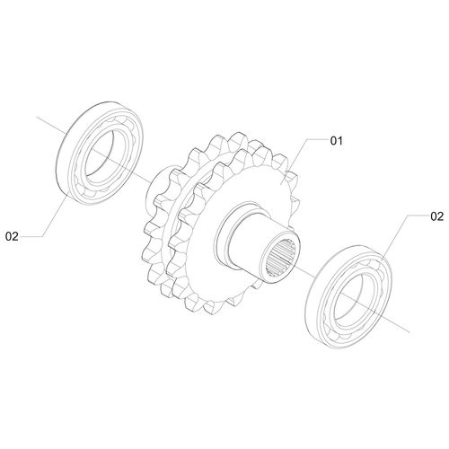 Pinhão Z=17 com rolamentos - 1188614 - VERSÃO - SAP-2011/9-  -0