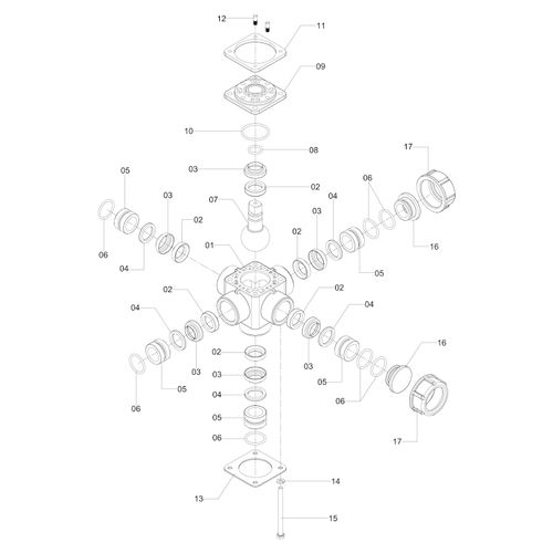 VÁLVULA DE 5 VIAS MONTADA - MODELO E - 1189990 - VERSÃO - 2011/3-  -0