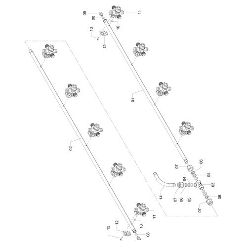 Conjunto - ramal esp. 350 - 9 bicos 1190022 (CONJUNTO COMPLETO) Conjunto - ramal esp. 350 - 9 bicos 1190022 (CONJUNTO COMPLETO)
