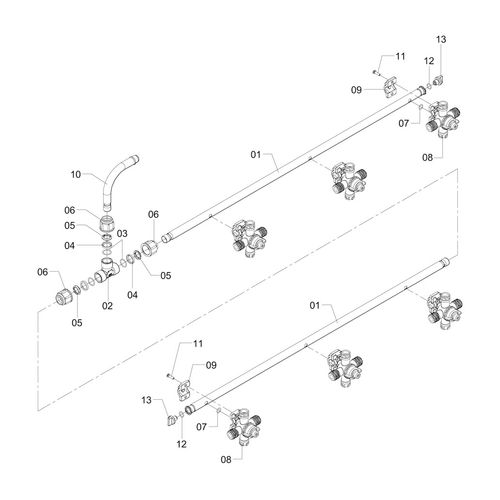 Conjunto - ramal esp. 350 - 6 bicos 1190029 (CONJUNTO COMPLETO) Conjunto - ramal esp. 350 - 6 bicos 1190029 (CONJUNTO COMPLETO)
