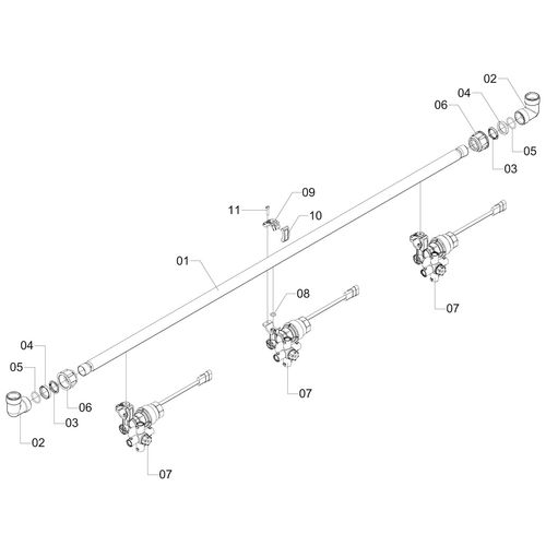 Conjunto - ramal esp. 500mm - 3 bicos 1192971 (CONJUNTO COMPLETO) Conjunto - ramal esp. 500mm - 3 bicos 1192971 (CONJUNTO COMPLETO)