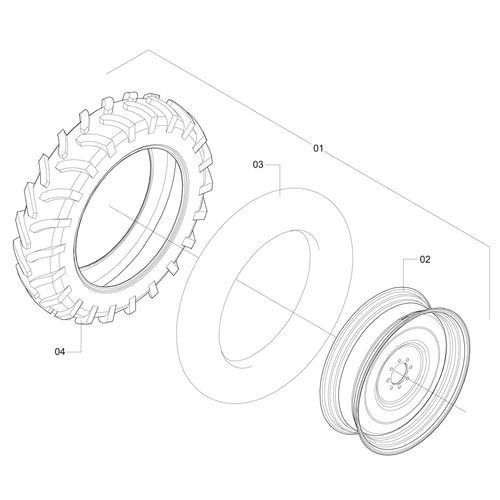 CONJUNTO RODA W12 COM PNEU 13.6/38 - 1194480 - VERSÃO - SAP-2011/9-  -0