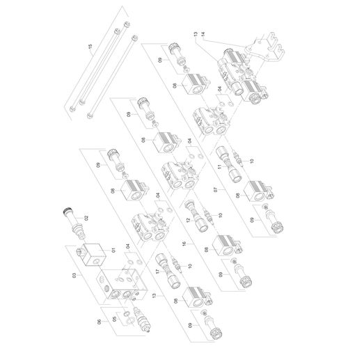 COMANDO HIDRÁULICO ELÉTRICO - 4 CORPOS 1195321 (CONJUNTO COMPLETO) COMANDO HIDRÁULICO ELÉTRICO - 4 CORPOS 1195321 (CONJUNTO COMPLETO)