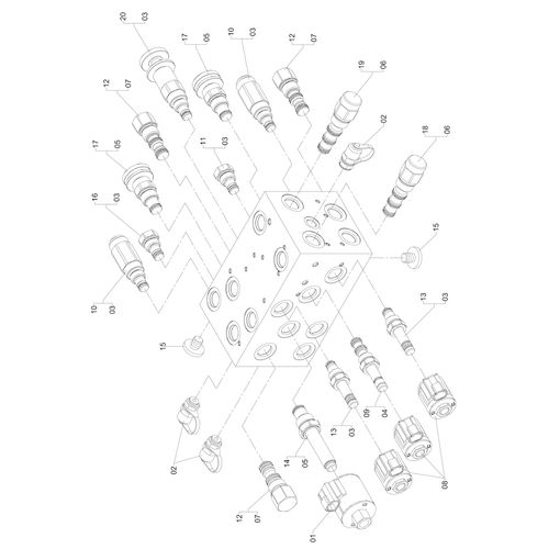 BLOCO HIDRÁULICO TRANSPORTADORES 1196819 (CONJUNTO COMPLETO) BLOCO HIDRÁULICO TRANSPORTADORES 1196819 (CONJUNTO COMPLETO)