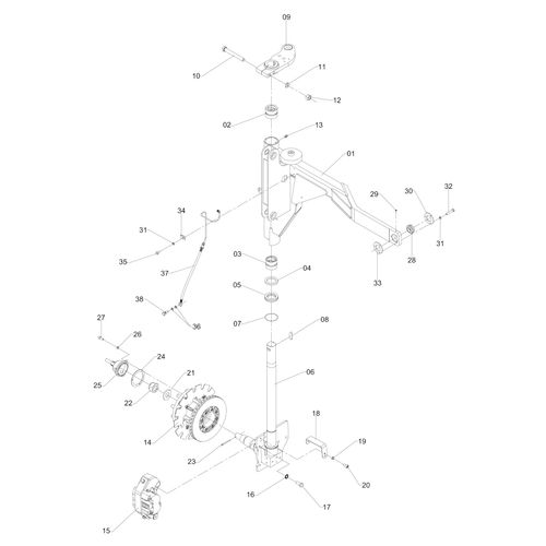 Perna dianteira esquerda completa - 1197772 - VERSÃO - 2012/5-  -0