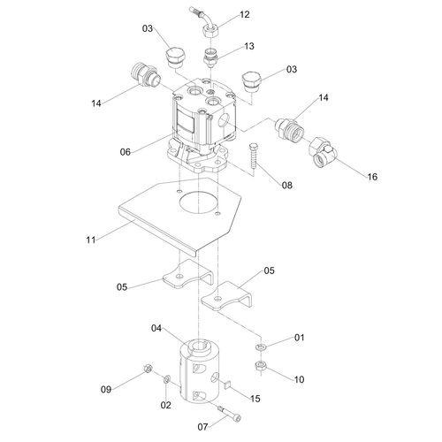 MOTOR HIDRAULICO DO OSCILADOR DIR COMPLE 1201223 (CONJUNTO COMPLETO)