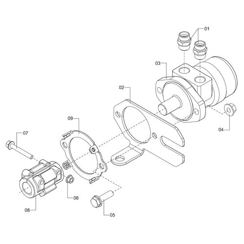 MOTOR HIDRÁULICO TRANSP.  DESCARGA 1204898 (CONJUNTO COMPLETO)