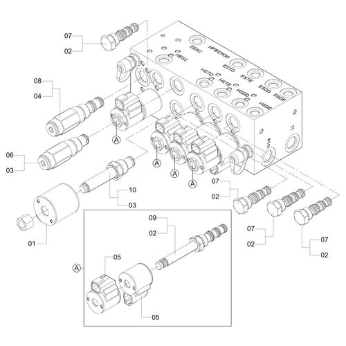 BLOCO HIDRÁULICO CILINDROS VEÍCULO 1205062 (CONJUNTO COMPLETO) BLOCO HIDRÁULICO CILINDROS VEÍCULO 1205062 (CONJUNTO COMPLETO)