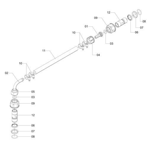 CONJ MANGUEIRA DE RETORNO 450MM 1206103 (CONJUNTO COMPLETO) CONJ MANGUEIRA DE RETORNO 450MM 1206103 (CONJUNTO COMPLETO)