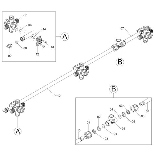 RAMAL ESPAÇAMENTO 500MM - 3 BICOS 1206525 (CONJUNTO COMPLETO) RAMAL ESPAÇAMENTO 500MM - 3 BICOS 1206525 (CONJUNTO COMPLETO)