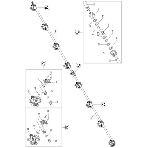 RAMAL ESPAÇAMENTO 350MM - 8 BICOS 1206535 (CONJUNTO COMPLETO) RAMAL ESPAÇAMENTO 350MM - 8 BICOS 1206535 (CONJUNTO COMPLETO)