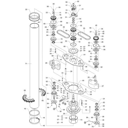 MONTAGEM COLUNA DERRIÇADOR ESQUERDO 1210540 (CONJUNTO COMPLETO) MONTAGEM COLUNA DERRIÇADOR ESQUERDO 1210540 (CONJUNTO COMPLETO)