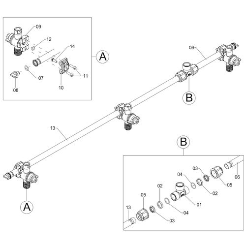 RAMAL ESPAÇAMENTO 500MM - 3 BICOS 1210709 (CONJUNTO COMPLETO) RAMAL ESPAÇAMENTO 500MM - 3 BICOS 1210709 (CONJUNTO COMPLETO)