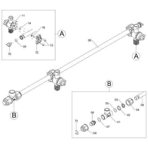 RAMAL ESPAÇAMENTO 500MM - 2 BICOS 1210707 (CONJUNTO COMPLETO) RAMAL ESPAÇAMENTO 500MM - 2 BICOS 1210707 (CONJUNTO COMPLETO)