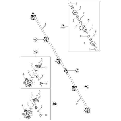 RAMAL ESPAÇAMENTO 500MM - 5 BICOS DIR 1210714 (CONJUNTO COMPLETO) RAMAL ESPAÇAMENTO 500MM - 5 BICOS DIR 1210714 (CONJUNTO COMPLETO)