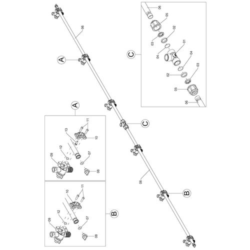 RAMAL ESPAÇAMENTO 500MM - 6 BICOS 1210717 (CONJUNTO COMPLETO) RAMAL ESPAÇAMENTO 500MM - 6 BICOS 1210717 (CONJUNTO COMPLETO)
