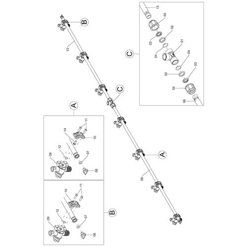 RAMAL ESPAÇAMENTO 350MM - 7 BICOS DIR 1210738 (CONJUNTO COMPLETO) RAMAL ESPAÇAMENTO 350MM - 7 BICOS DIR 1210738 (CONJUNTO COMPLETO)