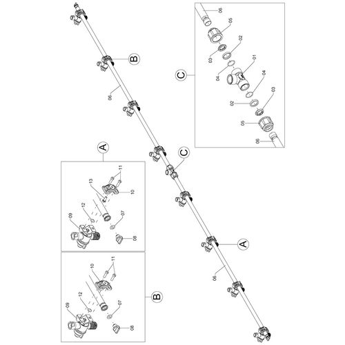 RAMAL ESPAÇAMENTO 350MM - 8 BICOS DIR 1210739 (CONJUNTO COMPLETO) RAMAL ESPAÇAMENTO 350MM - 8 BICOS DIR 1210739 (CONJUNTO COMPLETO)