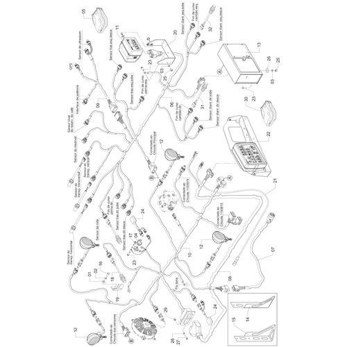 CIRCUITO ELÉTRICO - S/TRANSP DESCARGA 1213421 (CONJUNTO COMPLETO)