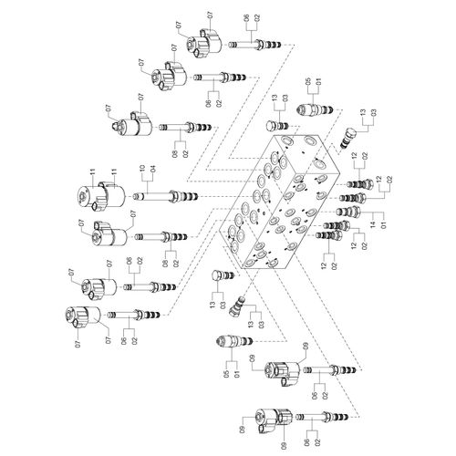 COMANDO HIDRÁULICO DAS BARRAS - 36M 1213724 (CONJUNTO COMPLETO) COMANDO HIDRÁULICO DAS BARRAS - 36M 1213724 (CONJUNTO COMPLETO)