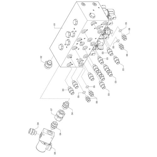 MONTAGEM DO COMANDO HIDRAULICO BARRA 36M 1213725 (CONJUNTO COMPLETO) MONTAGEM DO COMANDO HIDRAULICO BARRA 36M 1213725 (CONJUNTO COMPLETO)