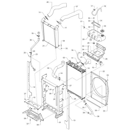 Montagem dos radiadores 1217165 (CONJUNTO COMPLETO)