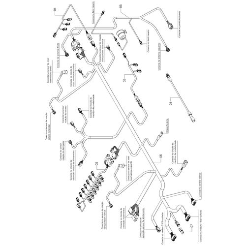 CHICOTES DO MÓDULO CHASSI COLHEITA 1218820 (CONJUNTO COMPLETO)