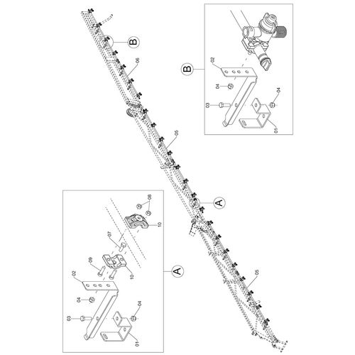 CONJ RAMAL BARRA DIR. 18M 350 AGD 1219552 (CONJUNTO COMPLETO) CONJ RAMAL BARRA DIR. 18M 350 AGD 1219552 (CONJUNTO COMPLETO)