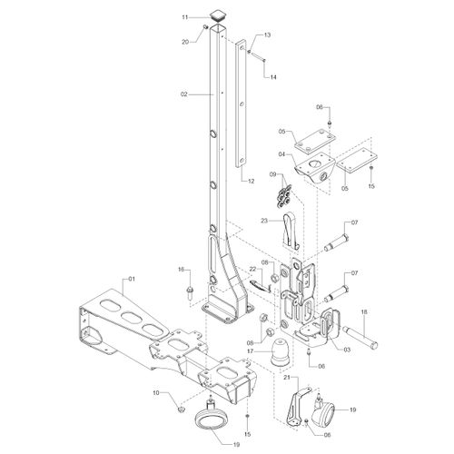 Módulo apoio da barra esquerdo 1220707 (CONJUNTO COMPLETO) Módulo apoio da barra esquerdo 1220707 (CONJUNTO COMPLETO)