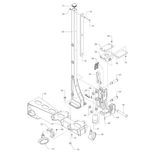 Módulo apoio da barra direito 1220708 (CONJUNTO COMPLETO) Módulo apoio da barra direito 1220708 (CONJUNTO COMPLETO)