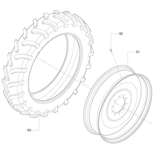 MÓDULO PNEU COMPLETO 380/90 R46 - ESQ 1220719 (CONJUNTO COMPLETO)