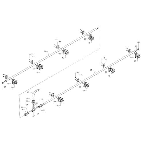 Conjunto - ramal esp. 500 - 8 bicos iso 1232934 (CONJUNTO COMPLETO)