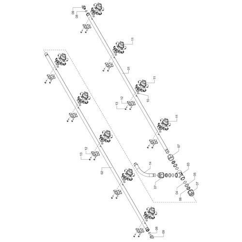 Conjunto - ramal esp. 350 - 9 bicos iso 1232940 (CONJUNTO COMPLETO) Conjunto - ramal esp. 350 - 9 bicos iso 1232940 (CONJUNTO COMPLETO)