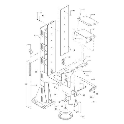 Coluna do apoio da barra 24m - esquerdo - 1232972 - VERSÃO - SAP-2017/3-  -0