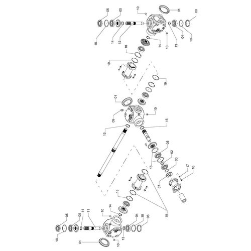 Caixa de transmissão tripla 1233455 (CONJUNTO COMPLETO) Caixa de transmissão tripla 1233455 (CONJUNTO COMPLETO)