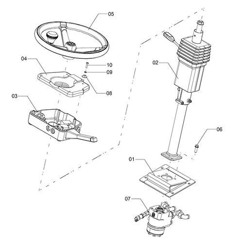 COLUNA DIREÇÃO 160CC APJ COMPLETO 1236048 (CONJUNTO COMPLETO)