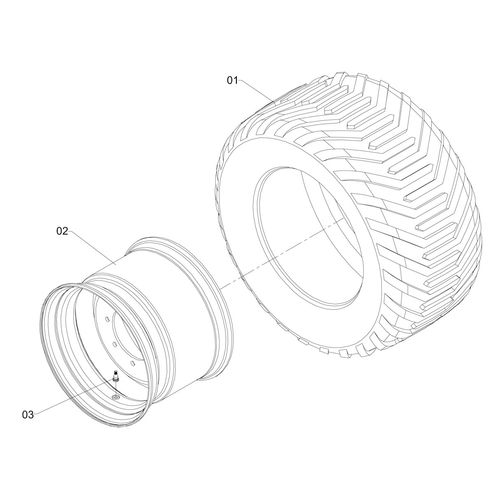 MÓDULO PNEU E RODA DIREITO 1240099 (CONJUNTO COMPLETO)