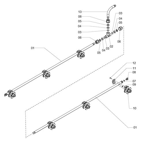 Conj. - ramal esp. 500 - 6 bicos iso 1240153 (CONJUNTO COMPLETO) Conj. - ramal esp. 500 - 6 bicos iso 1240153 (CONJUNTO COMPLETO)