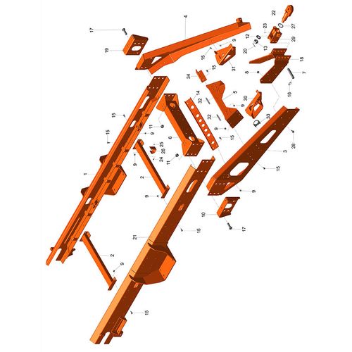 CHASSI CARRETA DE ADUBAÇÃO 1243763 (CONJUNTO COMPLETO)